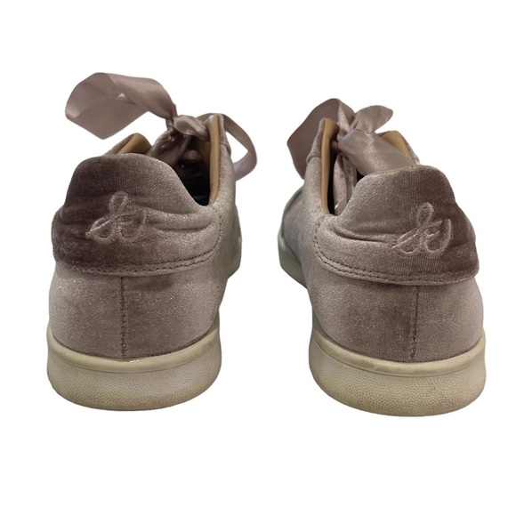 SAM EDELMAN Marlow Blush Velvet Sneakers Tie Shoes 8.5 - Picture 4 of 7